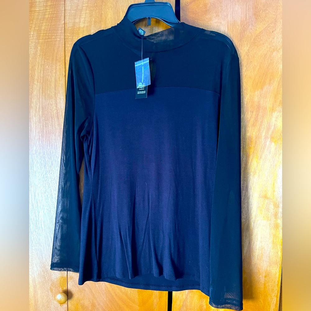 Brand new with tags! Black shirt- sheer top and sleeves